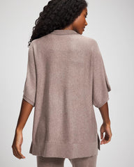 HEATHER FAWN - Premier Knit Sweater Collared Top | Soma