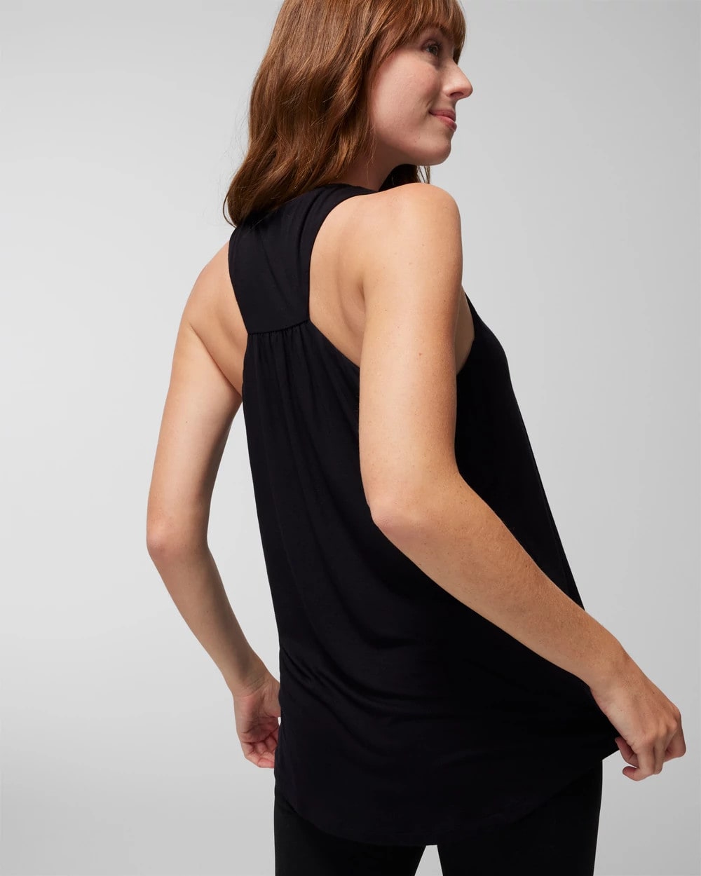 BLACK - Soft Jersey Racerback Bra Tank | Soma
