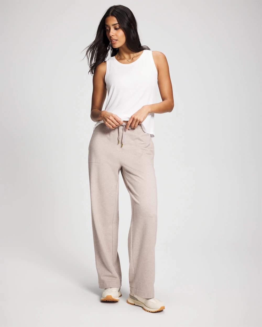 HEATHER MINK - Essential Terry Straight Leg Pants | Soma