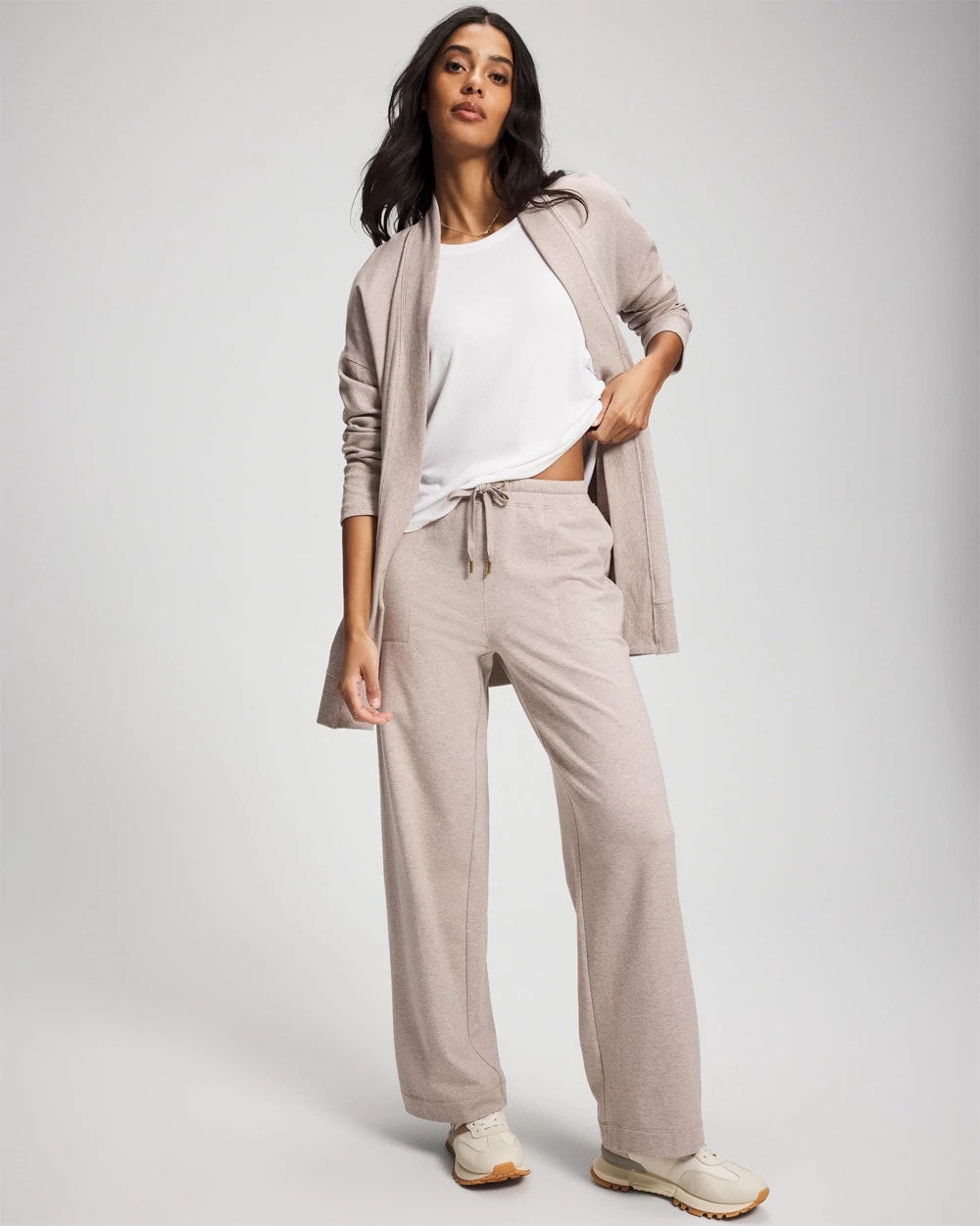 HEATHER MINK - Essential Terry Straight Leg Pants | Soma