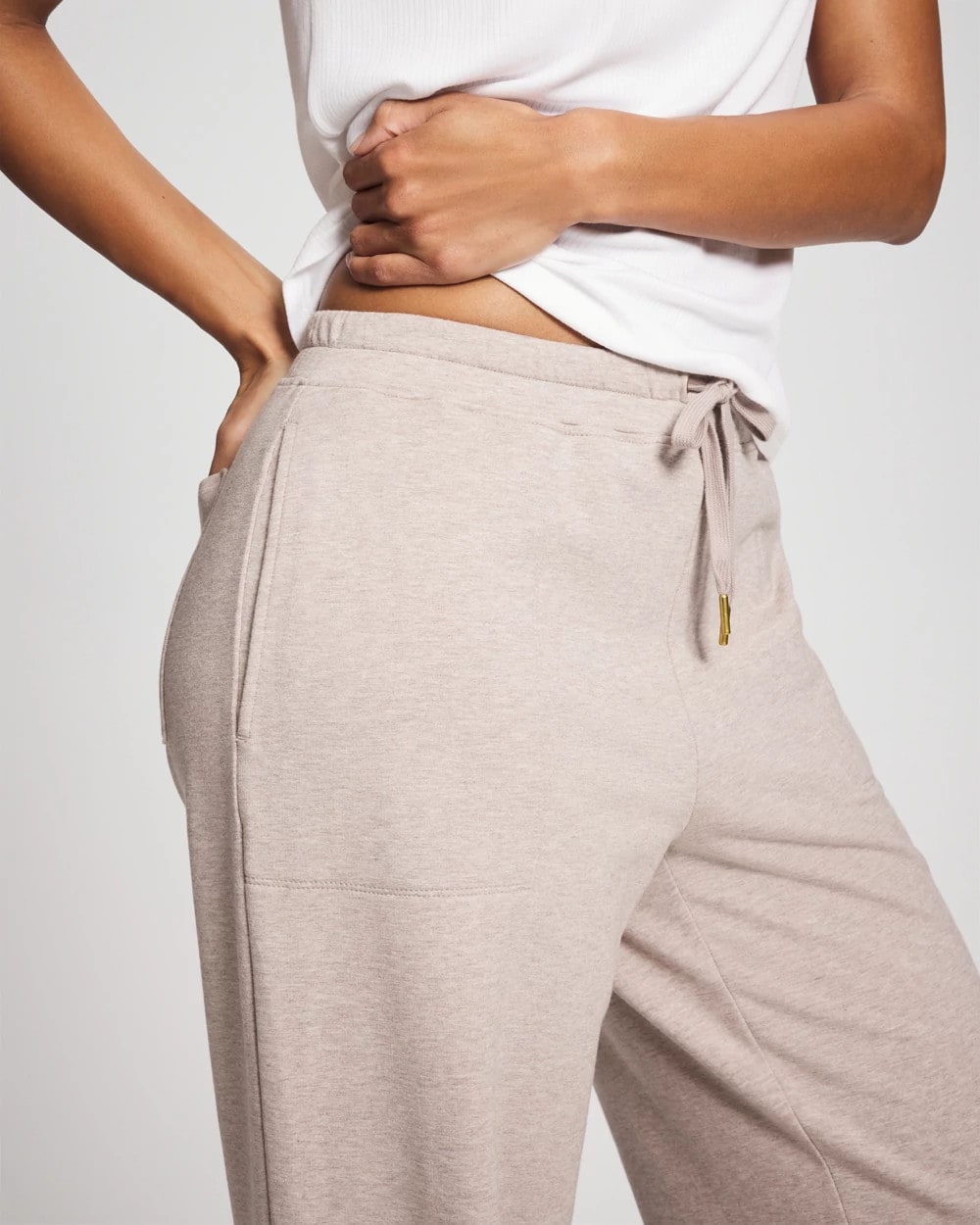 HEATHER MINK - Essential Terry Straight Leg Pants | Soma