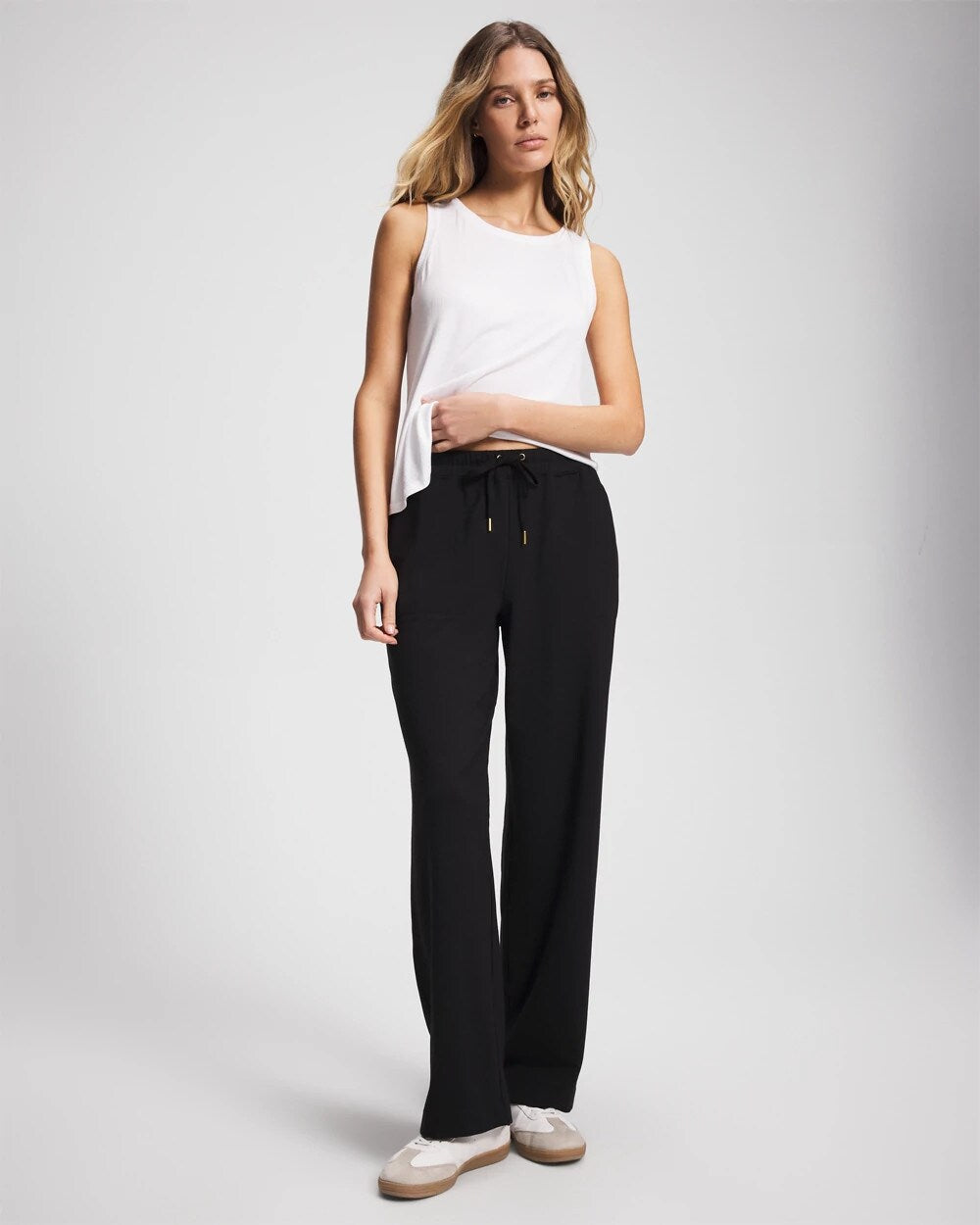 BLACK - Essential Terry Straight Leg Pants | Soma