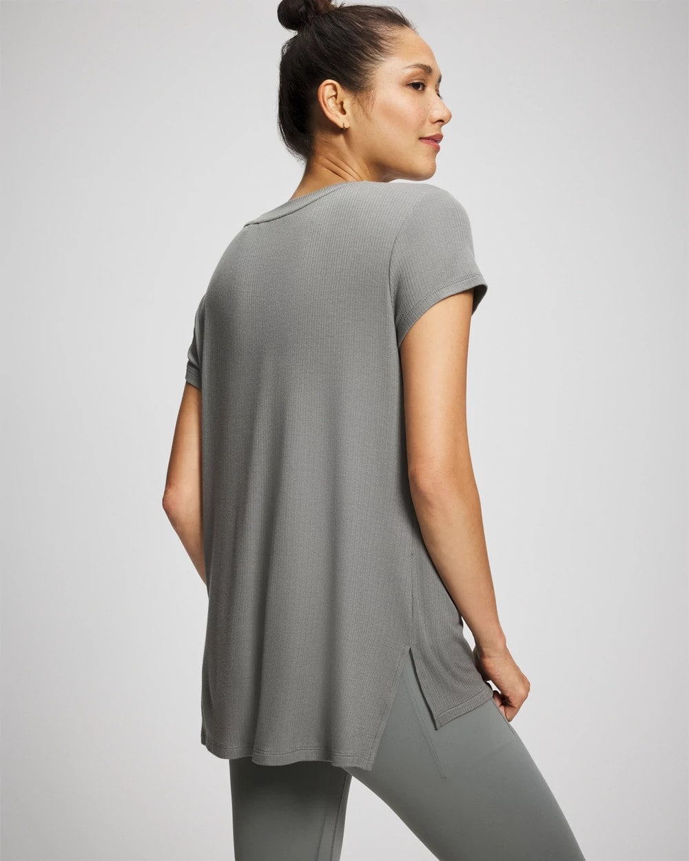 SEDONA SAGE - Rib Knit V-Neck Tee | Soma
