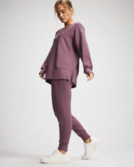 PURPLE FLINT - Ultrasoft Fleece V-Neck Sweatshirt | Soma