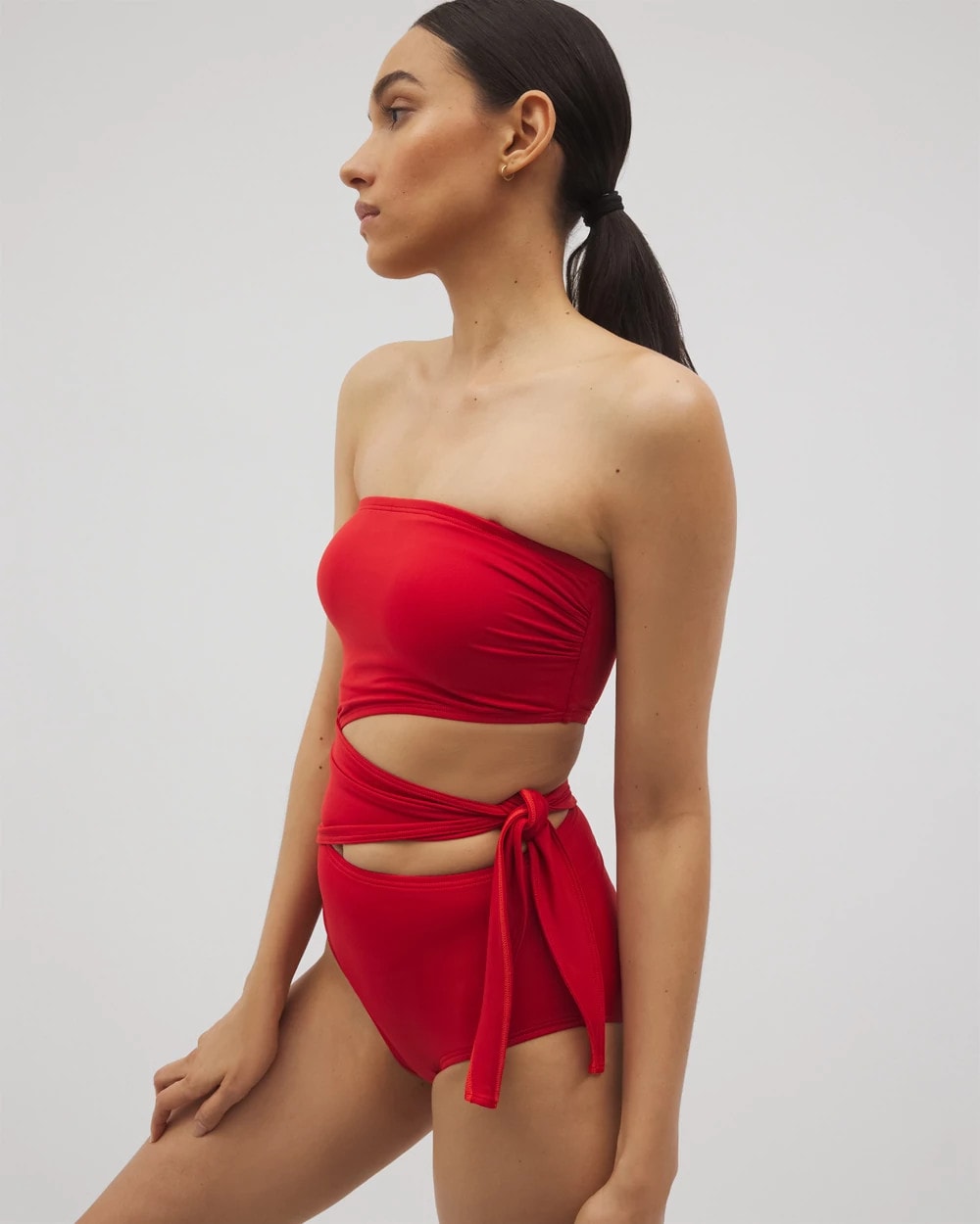 BARBADOS CHERRY - Soma Swim Bandeau Cutout One Piece | Soma