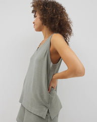 RESTORATION GREEN - Crinkle Knit Tank Top | Soma