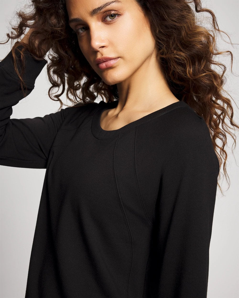 BLACK - Essential Terry Crewneck Sweatshirt | Soma