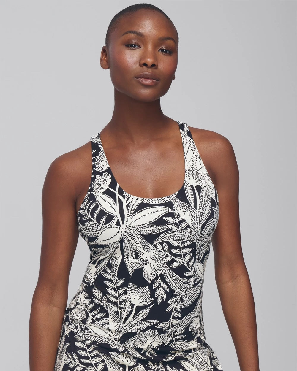 PATTERNED PALMS BLACK - 24/7 Racerback Bra Tank | Soma