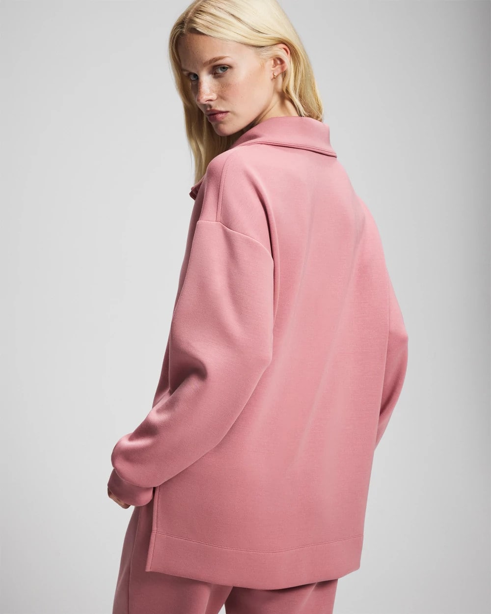CINDER ROSE - Modern Modal Quarter Zip Sweatshirt | Soma