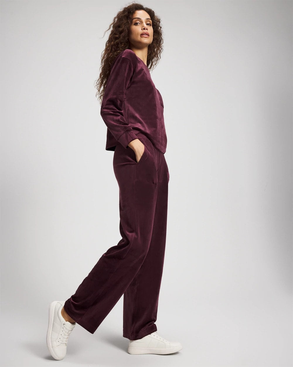 MERLOT - Velour Straight Leg Pants | Soma