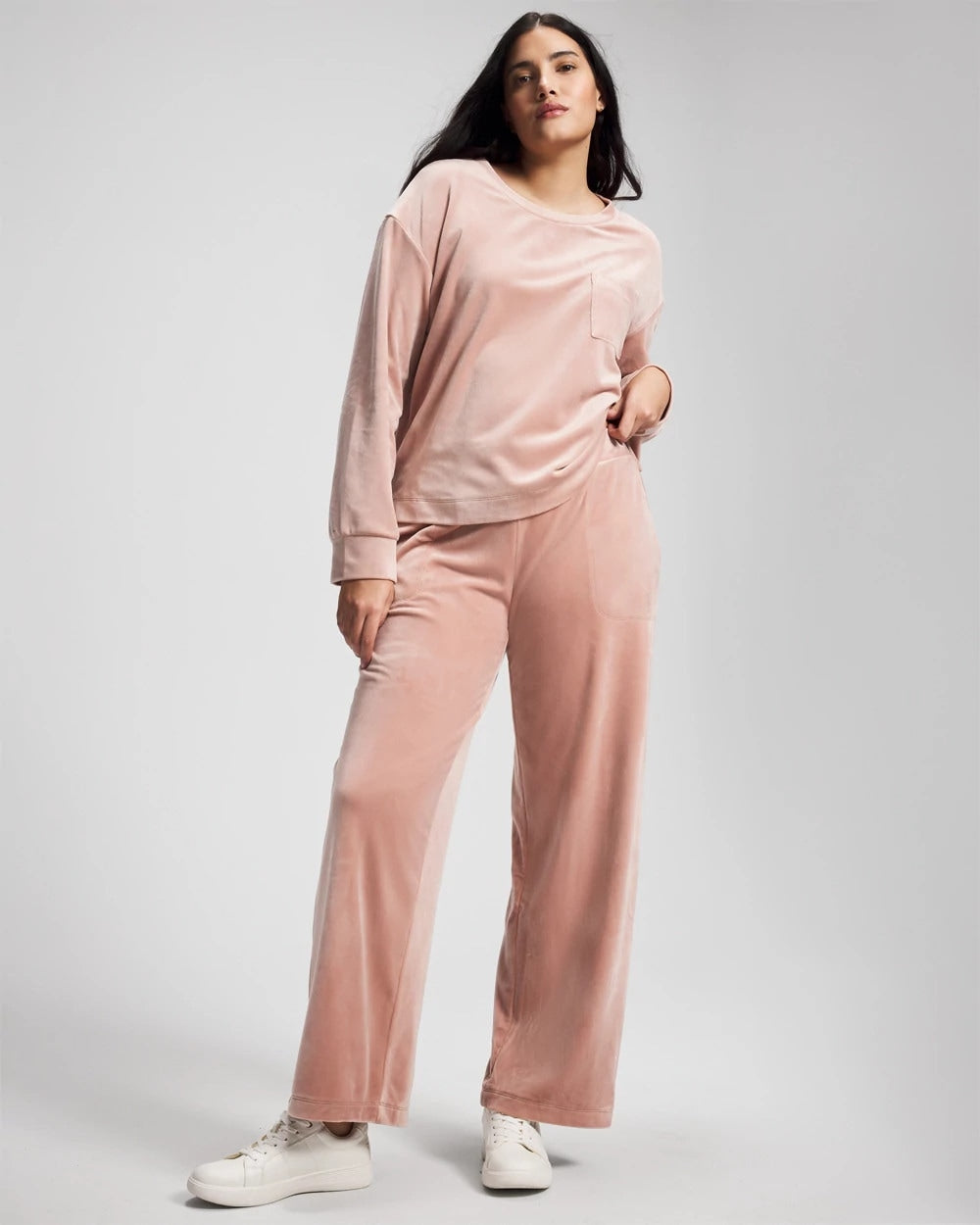 ADOBE ROSE - Velour Straight Leg Pants | Soma