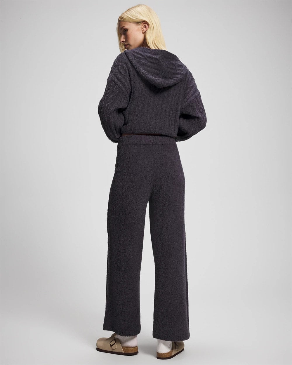 GRAY INK - Cable Knit Plush Ankle Pant | Soma