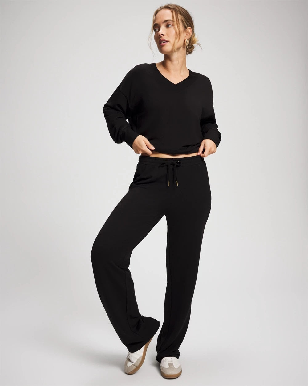 BLACK - Ultrasoft Fleece Straight Leg Pant | Soma