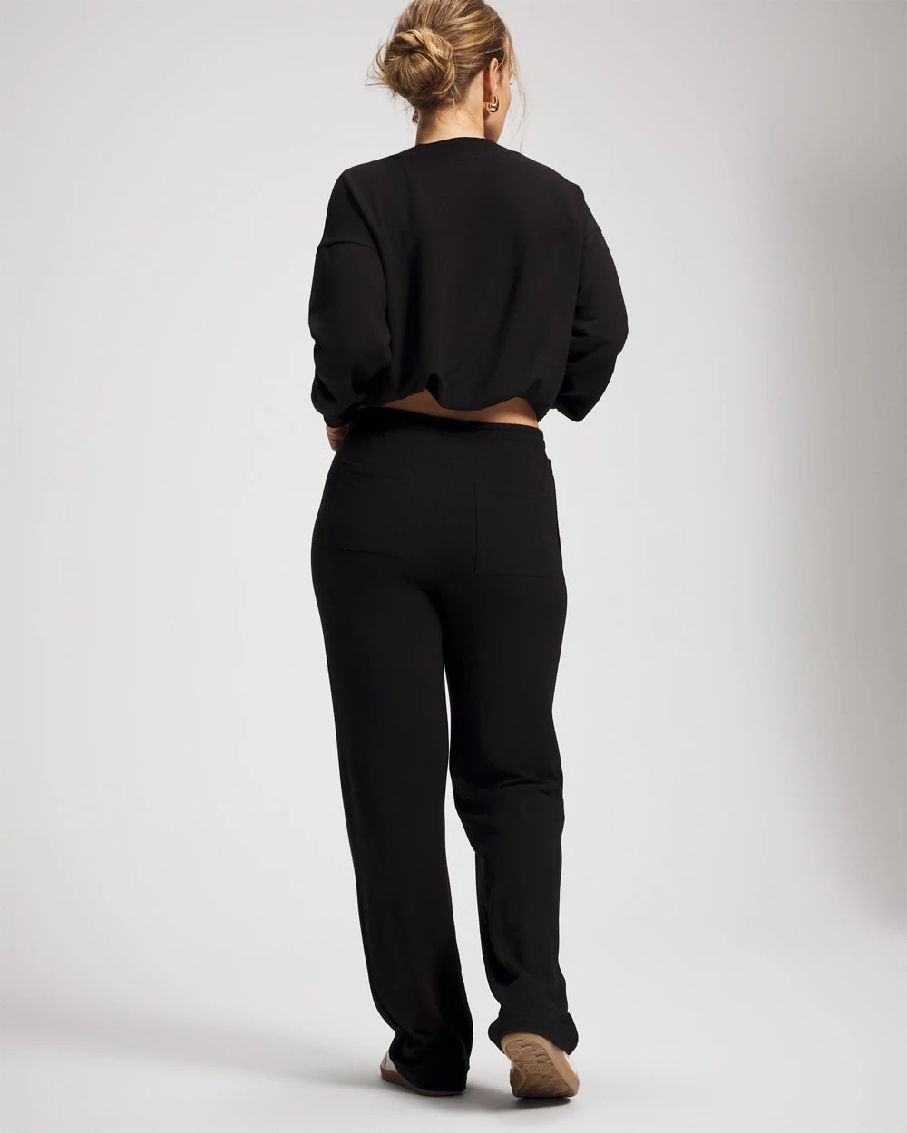 BLACK - Ultrasoft Fleece Straight Leg Pant | Soma