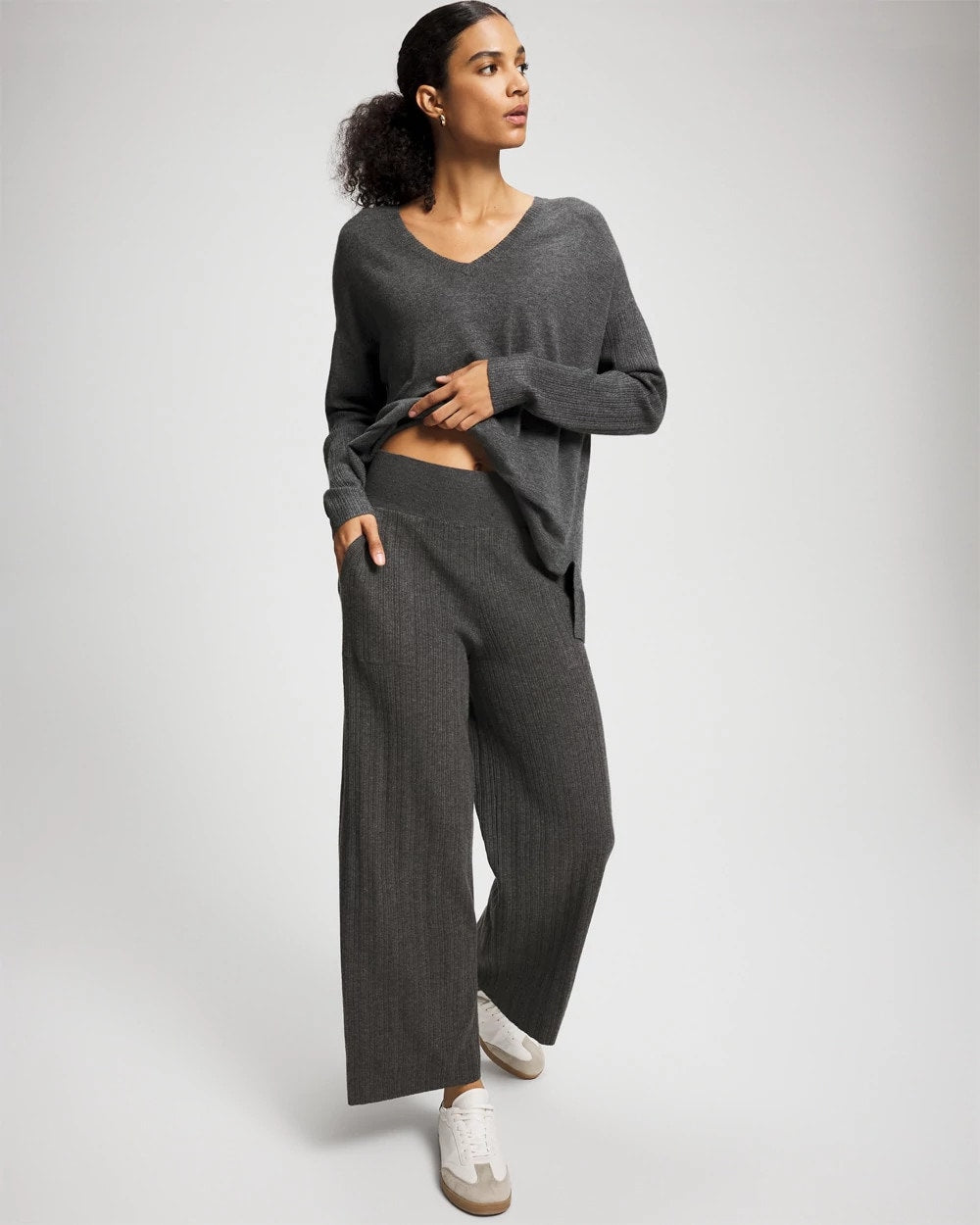 HEATHER QUARTZ - Premier Knit Rib Straight Leg Pant | Soma