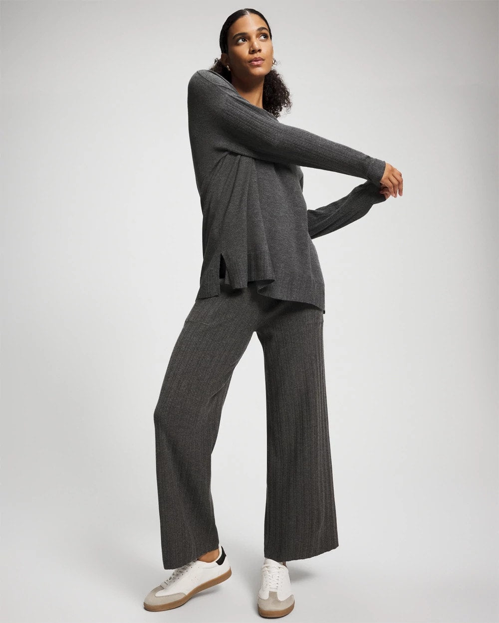 HEATHER QUARTZ - Premier Knit Rib Straight Leg Pant | Soma