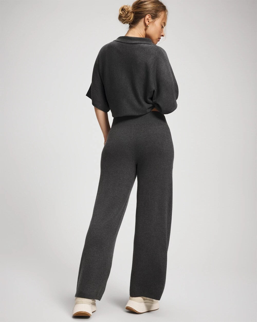 HEATHER QUARTZ - Premier Knit Sweater Wide Leg Pant | Soma