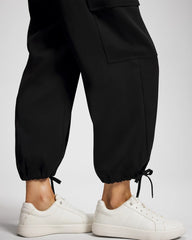 BLACK - Satin Relaxed Cargo Pant | Soma