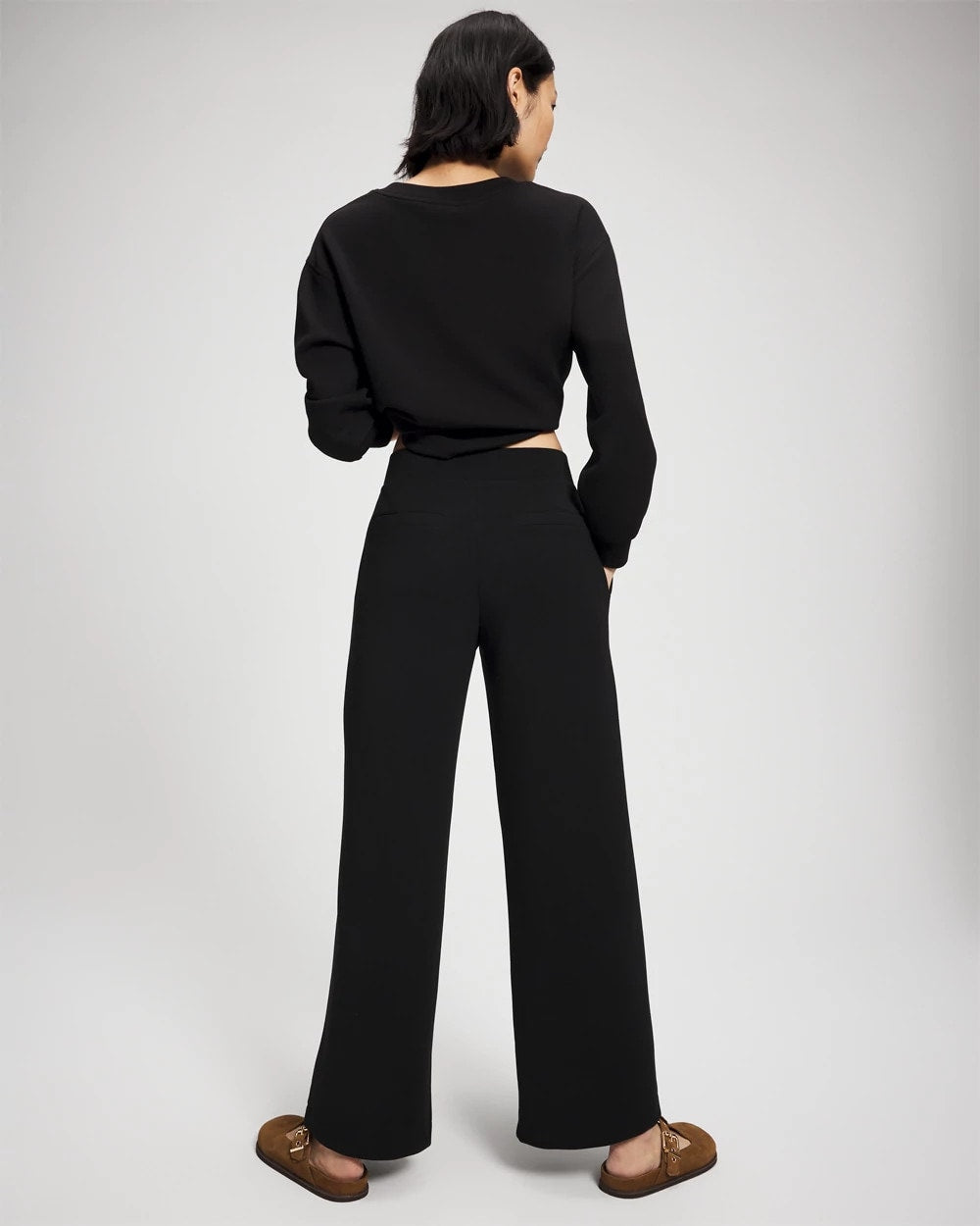 BLACK - Modern Modal Straight Leg Pant | Soma