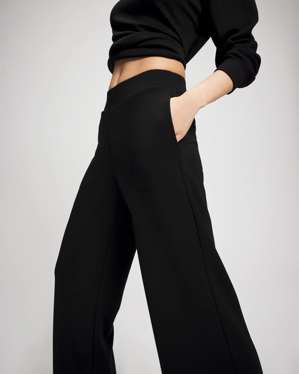 BLACK - Modern Modal Straight Leg Pant | Soma