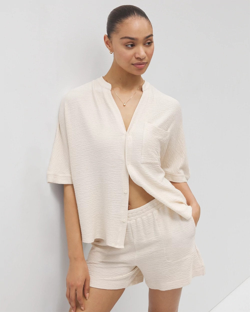 PARCHMENT - Crinkle Knit 5 Inch Short | Soma
