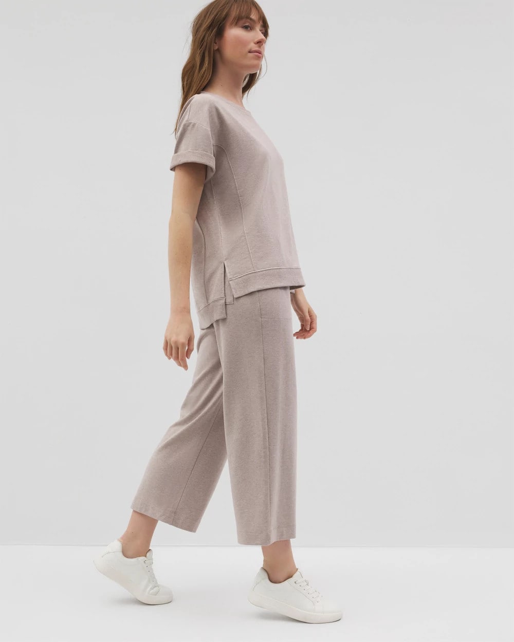 HEATHER MINK - Wide Leg Crop Pant | Soma
