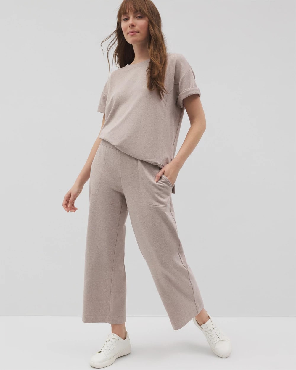 HEATHER MINK - Wide Leg Crop Pant | Soma