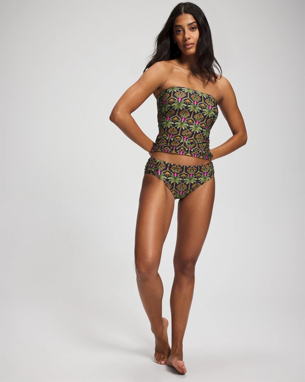 PALMY PATTERNS NAVY - Bandeau Tankini Top | Soma