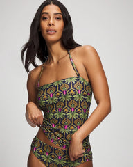 PALMY PATTERNS NAVY - Bandeau Tankini Top | Soma