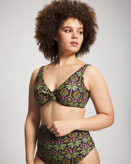 PALMY PATTERNS NAVY - Tie Front Bikini Top | Soma