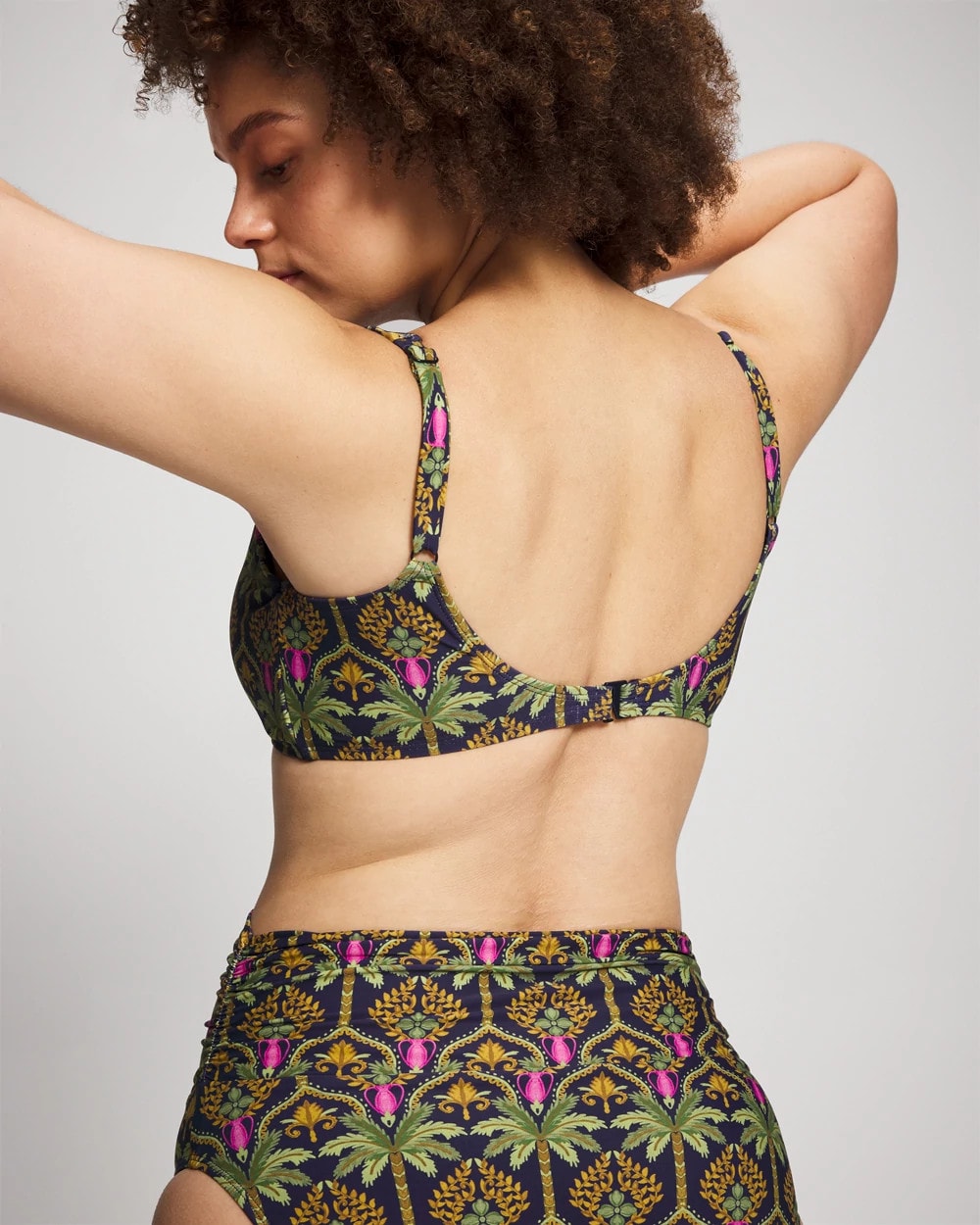 PALMY PATTERNS NAVY - Tie Front Bikini Top | Soma