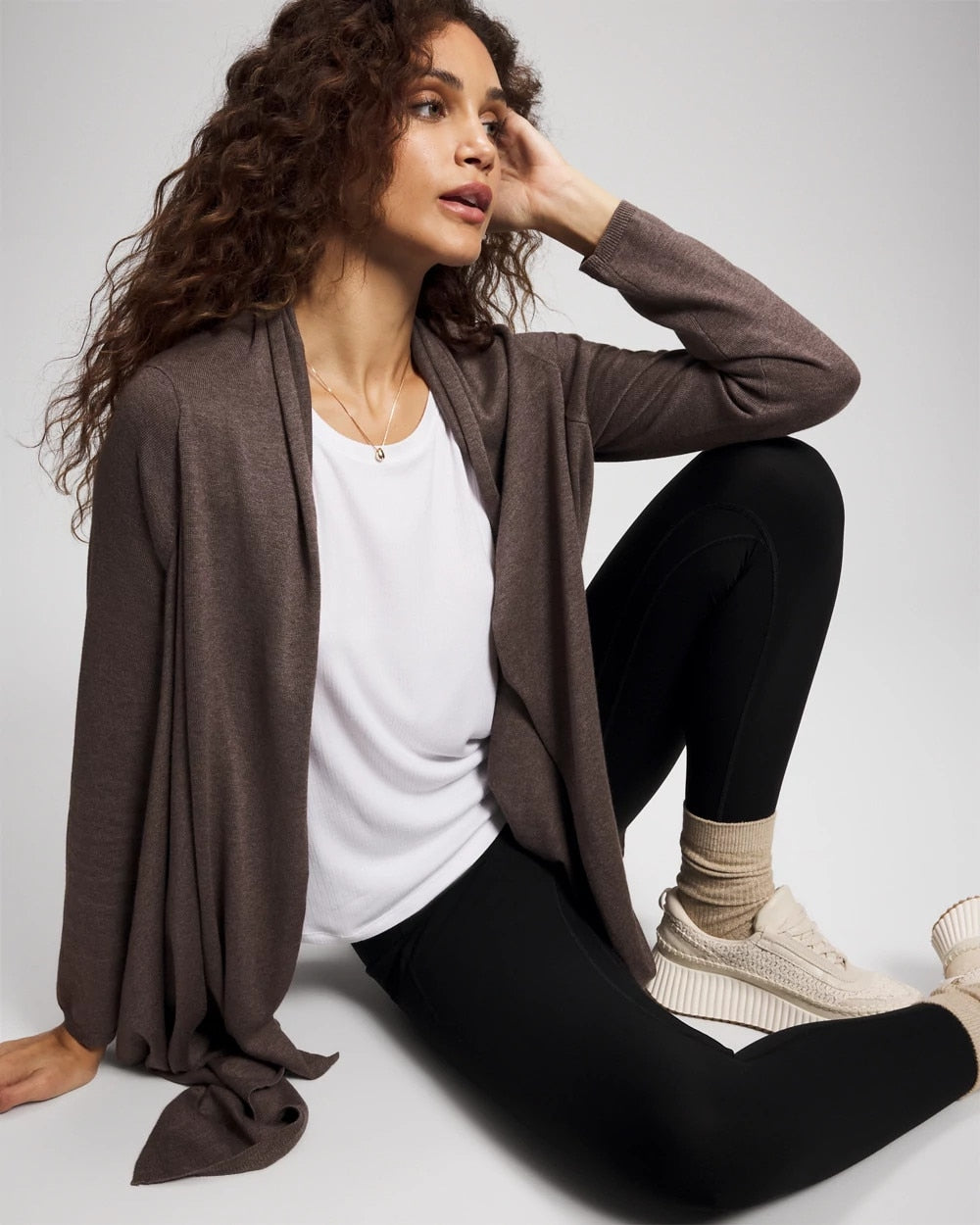 HEATHER COCOA - Sweater Travel Wrap | Soma