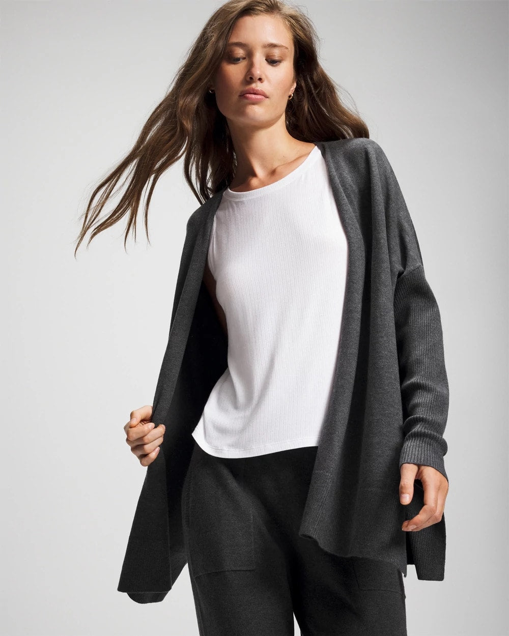 HEATHER QUARTZ - Premier Knit Sweater Wrap | Soma