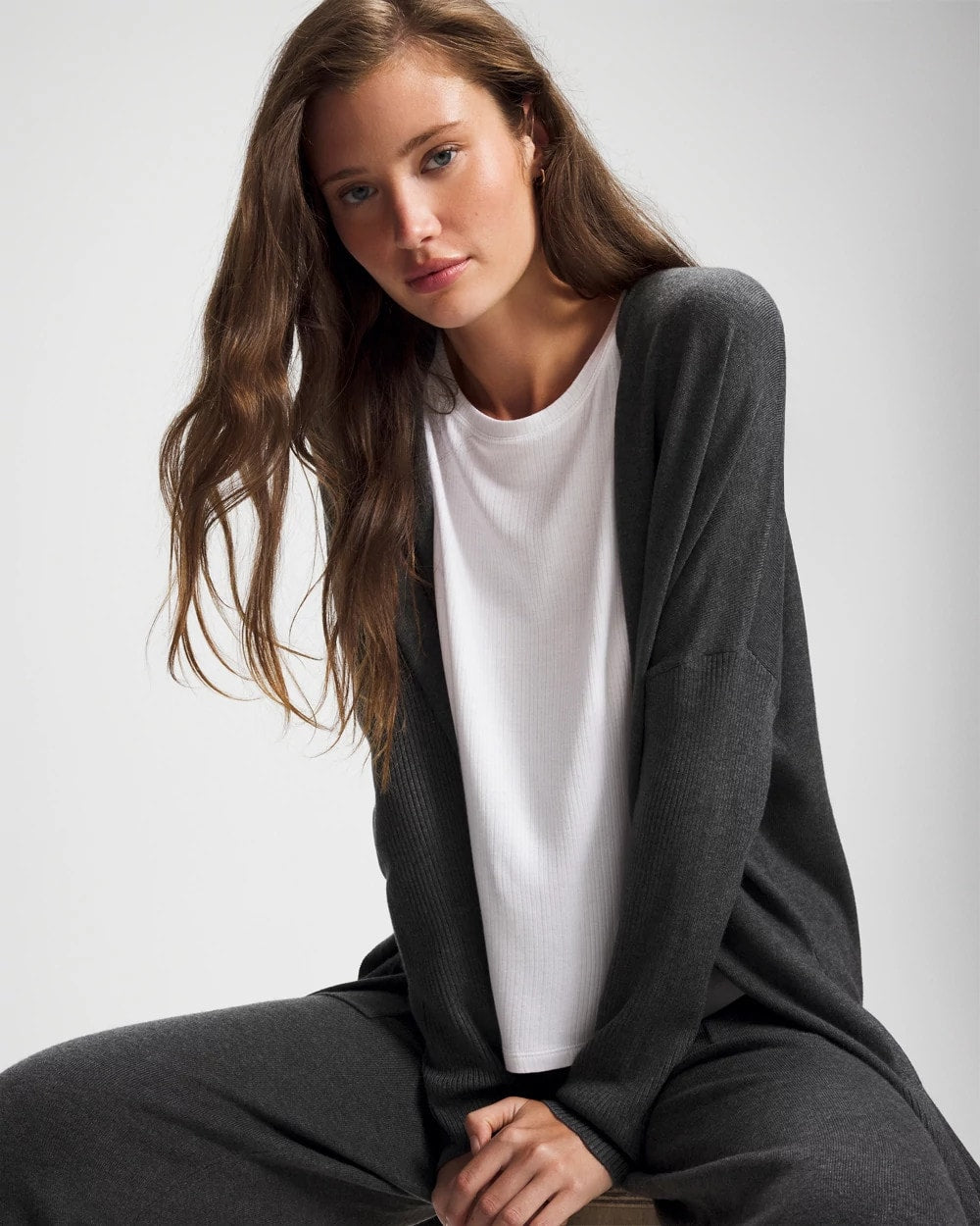 HEATHER QUARTZ - Premier Knit Sweater Wrap | Soma