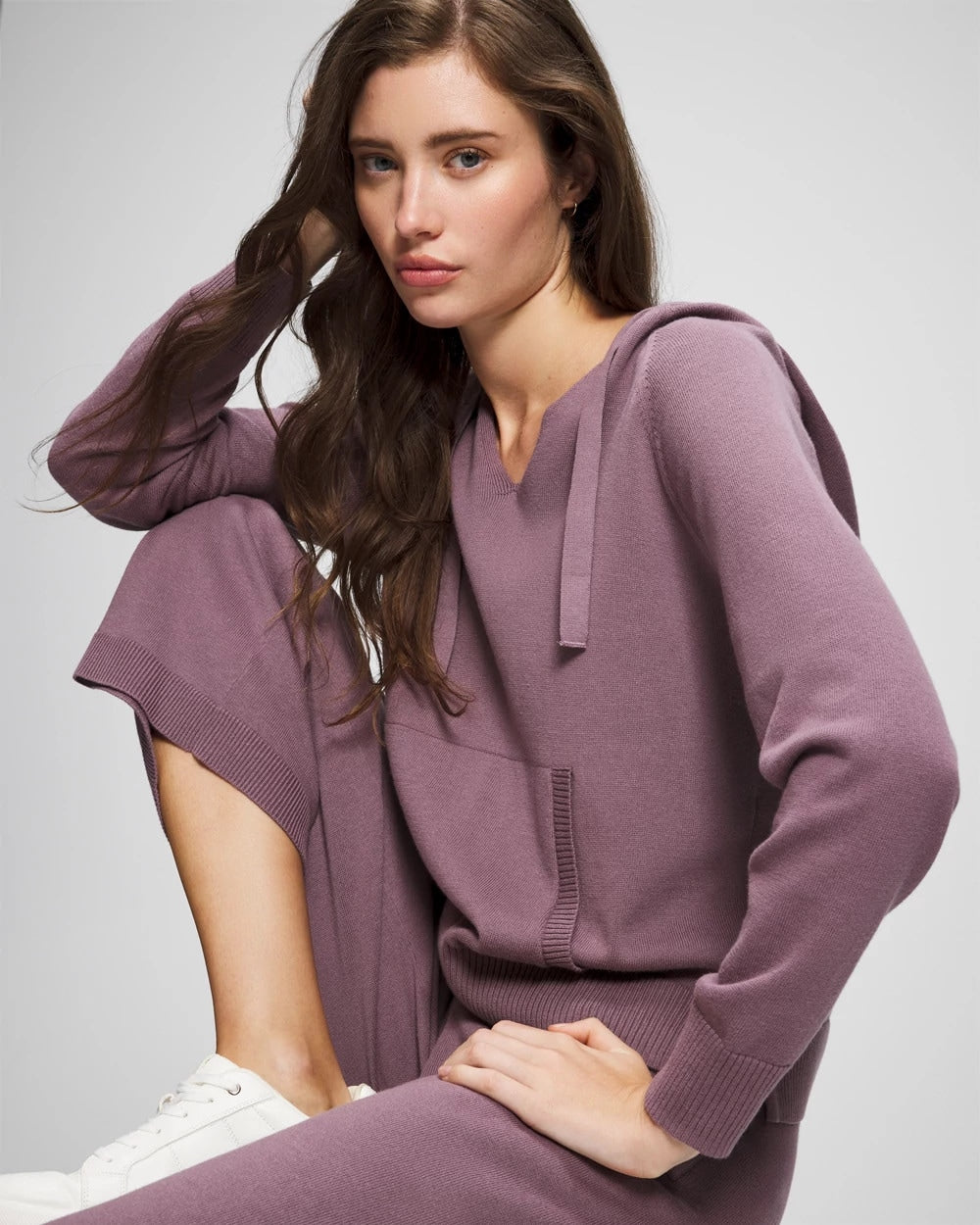 PURPLE FLINT - Cotton Sweater Hoodie | Soma