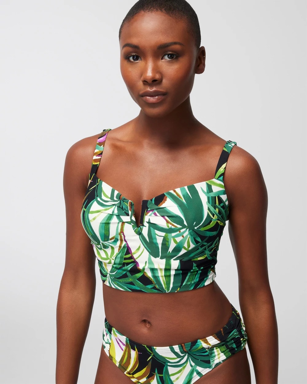 BUNGALOW PALMS MINI IVORY - V-Wire Cropped Bikini Top | Soma