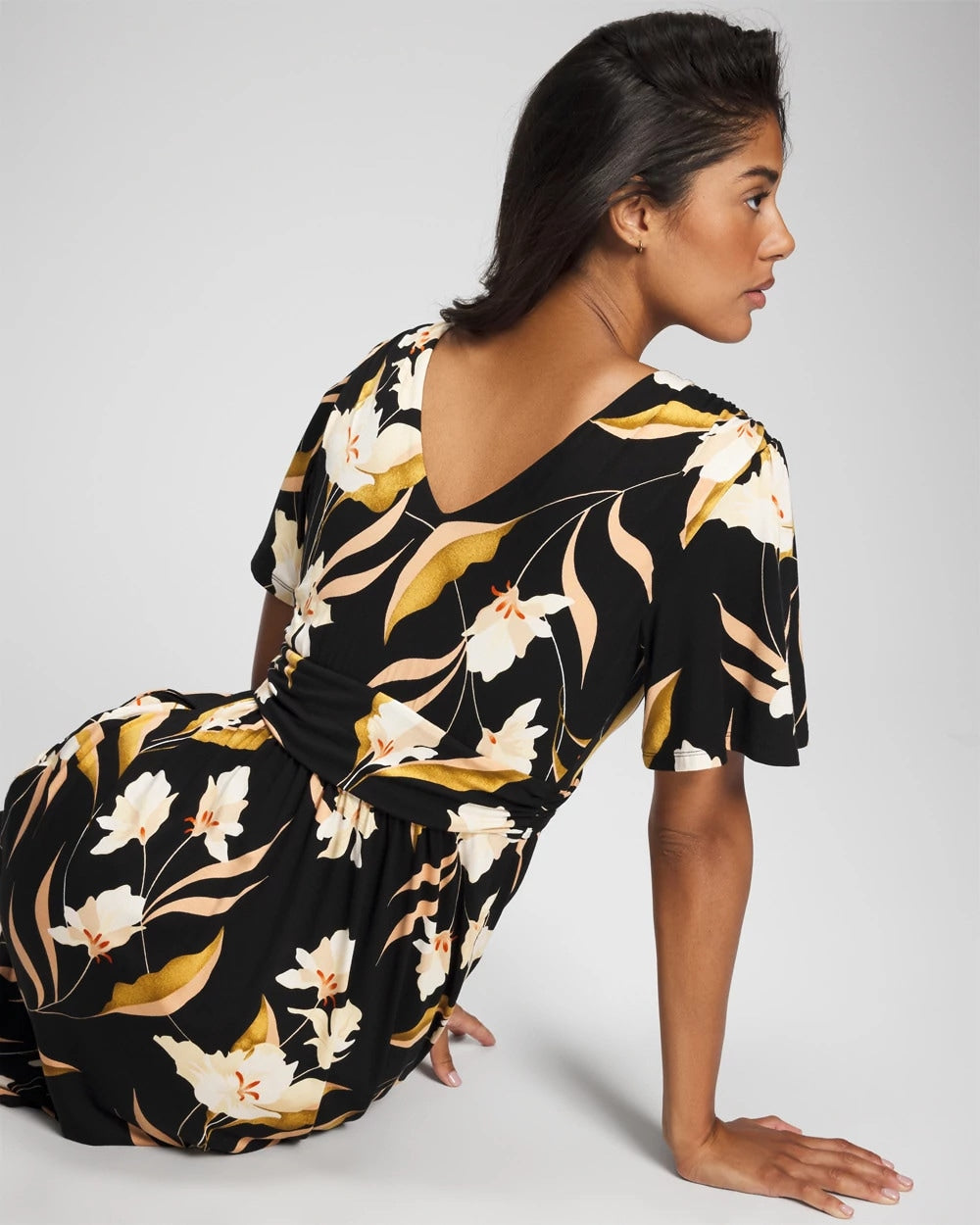 MYSTIC BLOOMS DRAMA BLACK - Pamilla Midi Bra Dress | Soma