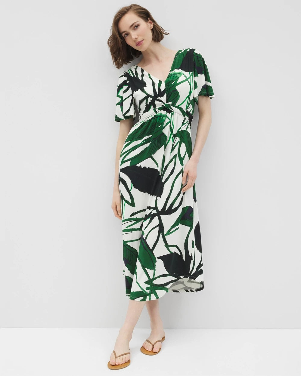 INKY LEAVES GRAND COCONUT - Pamilla Midi Bra Dress | Soma