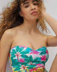 MULTI - St. Tropez Shirred Bandeau One-Piece Suit | Soma