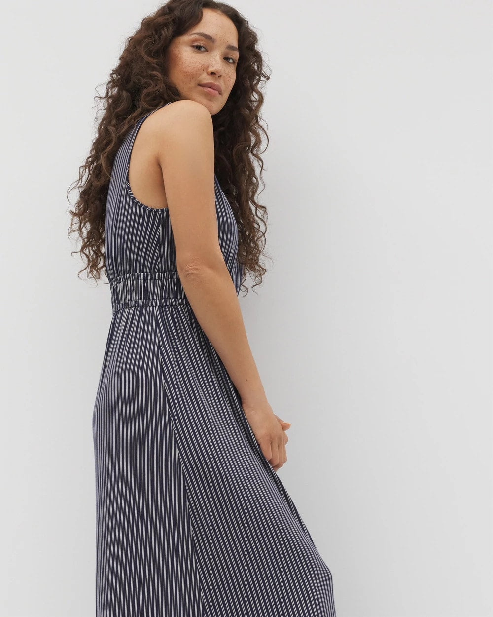 DESTIN STRIPE NAVY - Riviera Surplice Maxi Bra Dress | Soma