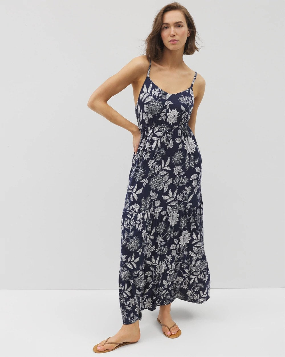 MEANDERING GARDEN A NAVY - Rio Maxi Bra Dress | Soma