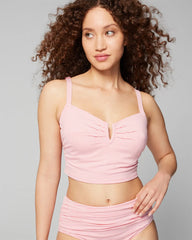 PINK STRIPE - Seersucker V-Wire Cropped Bikini | Soma