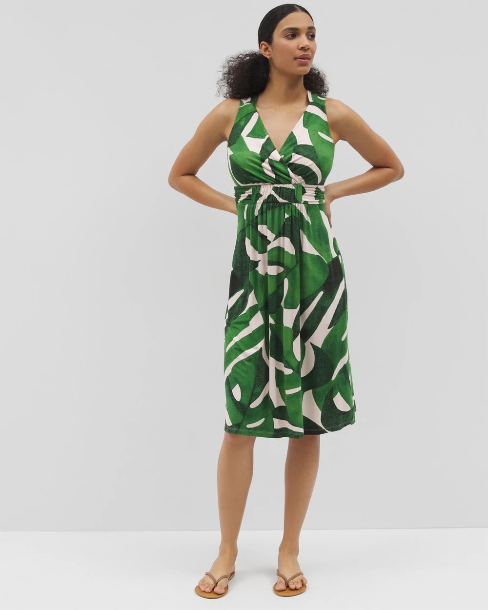 TROPICAL BREEZE G PALM - Cross Back Strap Bra Dress | Soma