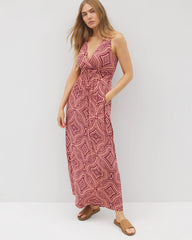 GOA GEO GRAND VELVET PLUM - Isla Cross Back Maxi Bra Dress | Soma