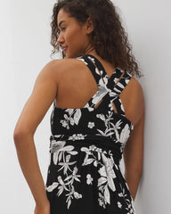 PLUMERIA DREAM G BLACK - Isla Cross Back Maxi Bra Dress | Soma