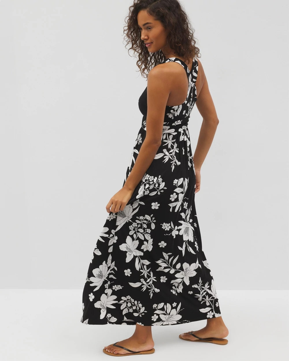 PLUMERIA DREAM G BLACK - Isla Cross Back Maxi Bra Dress | Soma