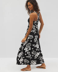 PLUMERIA DREAM G BLACK - Isla Cross Back Maxi Bra Dress | Soma