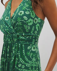 TROPICAL TRELLIS GREEN - Isla Cross Back Maxi Bra Dress | Soma