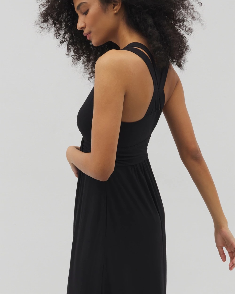 BLACK - Isla Cross Back Maxi Bra Dress | Soma