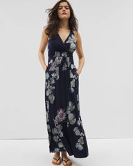 BOTANICAL BLISS NAVY - Isla Cross Back Maxi Bra Dress | Soma